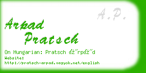 arpad pratsch business card